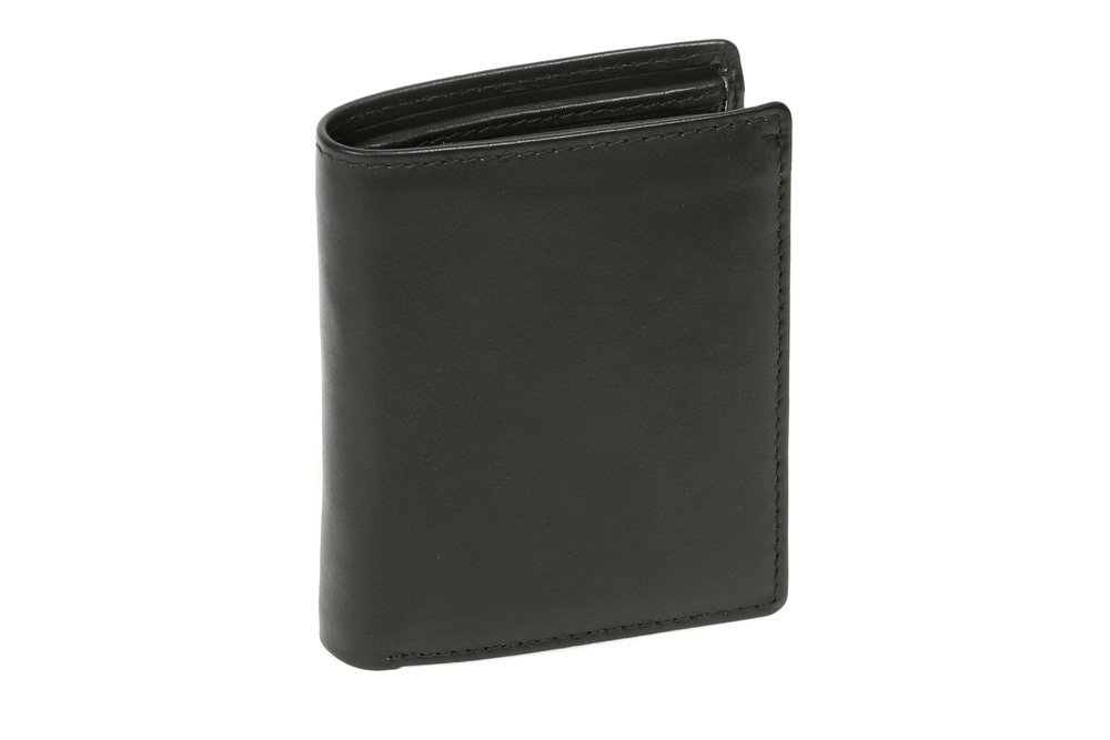 LEAS Portfel RFID Ochrona prywatnych informacji mały portfel z blokadą RFID dla mężczyzn portfel damski, prawdziwa skóra, czarna mini edycja '', Czarny (Black), 10,5x8,5cm, Niskie