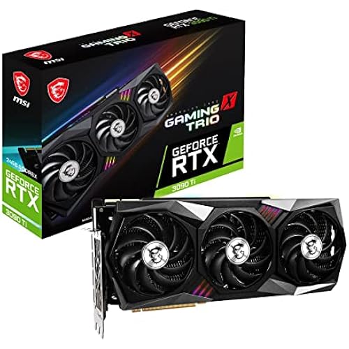 msi Gaming GeForce RTX 3090 Ti 24GB GDRR6X 384-Bit HDMI/DP Nvlink Tri-Frozr Ampere Architecture OC Graphics Card (RTX 3090 Ti Gaming X Trio 24G)