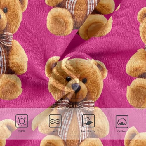 Toddler Underwear Custom 2t Cotton Little Girl Panties Colorful Kids Undies Briefs Brown Teddy Bears Pink3