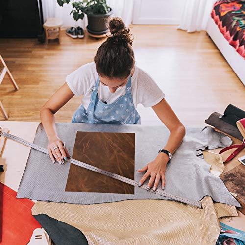 Image of moonster Real Not Faux Leather Fabric Sheet for Earrings, Wallet and Crafts (Dark and Russet Brown 2 Sheets plus Cord)