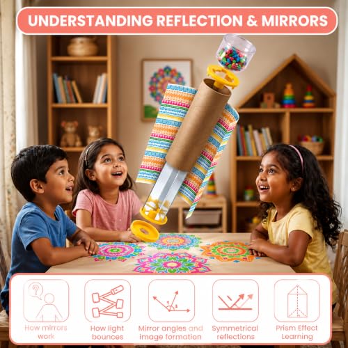 Image of Ratna's Kaleidoscope Making DIY Kit to Create Beautiful Patterns, Magical Educational Fun Birthday Gifts Toys for Kids 3+ Years