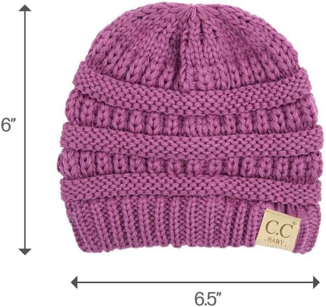 C.C Babies' Winter Knit Plain Cuff Skull Cap Beanie Hat