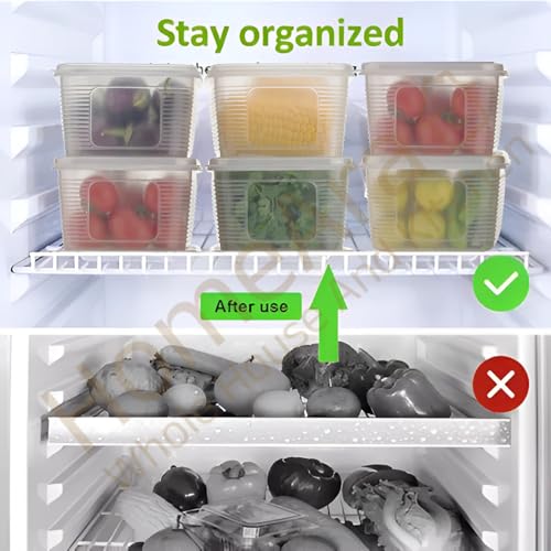 Image of Fridge Storage Container 1800 ml | Airtight & Leak-Proof Refrigerator Organizer Box | BPA-Free Plastic Vegetable & Fruit Storage Container | Stackable Food Storage Box with Lid (Transparent Pack-4)