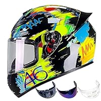 DXDRT Casque Intégral ATV Casque Adulte Street Bike Casque