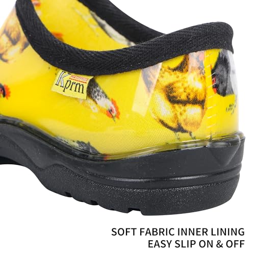 Flat Garden Shoes for Women Waterproof Slip-On Womens Rubber Rain Shoes Gardening Clogs with Comfort Insole3