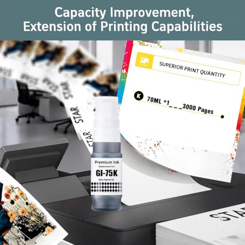 Image of KOSH GI-75 BK Refill Ink Compatible for Canon MAXIFY GX1070 GX2070 Printers