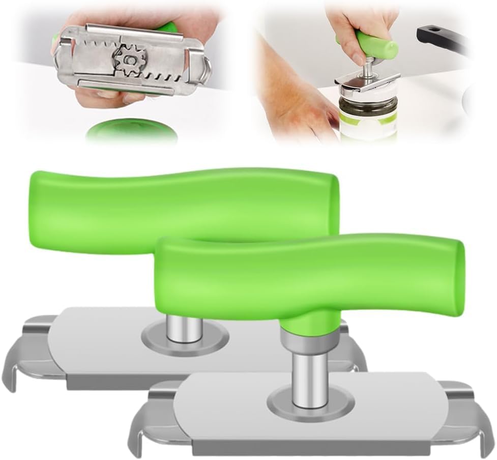 2Stück Dosenöffner aus Edelstahl 2026 Neu Flaschenöffner für Senioren Manuell Flaschenöffner Einstellbarer Glasöffner Schraubdeckelöffner Deckelöffner Stainless Steel Jar Openers Küchen Gadgets