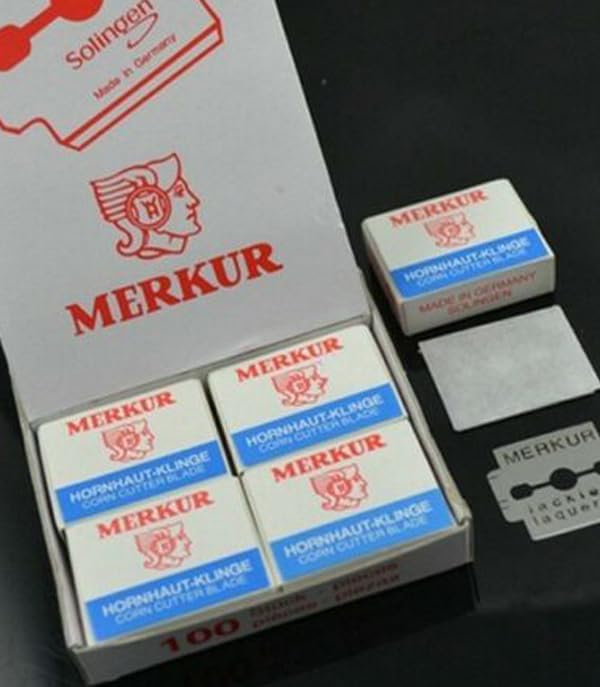 100pcs Merkur Solingen Germany Platinum Coated Corn Callus Remover Blades