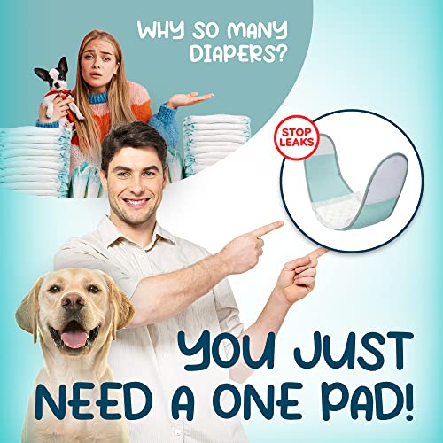 PAWPANG Disposable Dog Diaper Liners Booster Pads for Male & Female Dogs, 100ct, 4 Sizes Variations, Doggie Diaper Inserts fit Most Types of Dog Diapers - Pet Belly Bands & Male Wraps (X-Small)