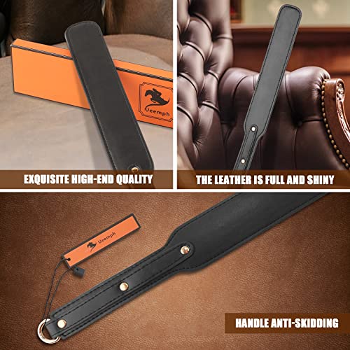 Ueemph 18 Inch Riding Crop,Red Leather Paddle,Super Durable Rug Paddles,Equestrian Crops（Red） #TOP2