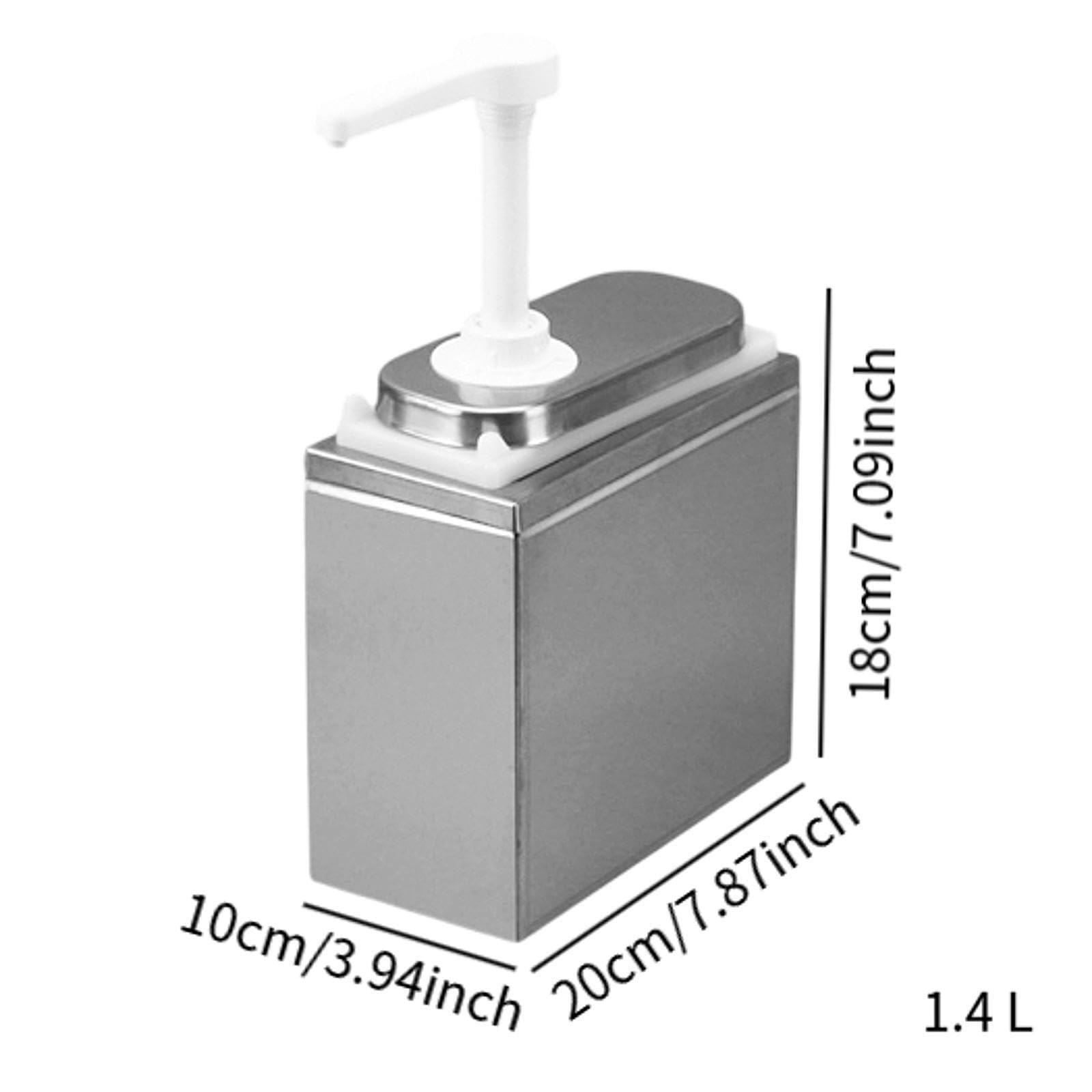 Botella dispensadora para salsa espesa de cocina, con estructura a prueba de fugas, ideal para cocinar en casa. Versátil, es una herramienta esencial, 1.4 l con caja exterior, 19 x 19.5 cm