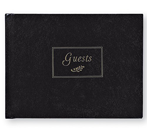 C.R. Gibson Black and Silver Foiled Guest Book for All Occasions, 7.625'' W x 5.75'' H