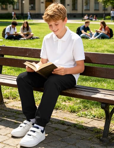 Image of KEREDA Boys Uniform Pants Twill Pull On Jogger Pants Boys School Clothes