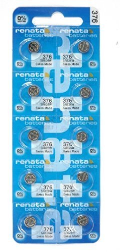 Renata #376 Silver Oxide Battery - 10 Pack (376-10) by Renata