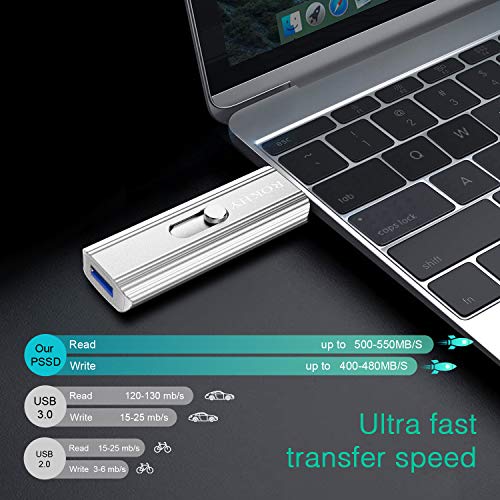 Image of 500GB Extreme Portable Mini External SSD USB Type C 2 in 1 Solid State Flash Drive Up to 550MB /s NAND Flash for Android Smartphone Computer, MacBook, Chromebook Pixel - 500GB