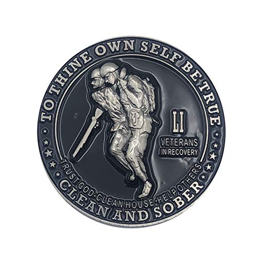 Veterans in Recovery AA Chip Sobriety Coin (1-60 Years) with Third Step Prayer on The Back. My Recovery Store AA Medallion