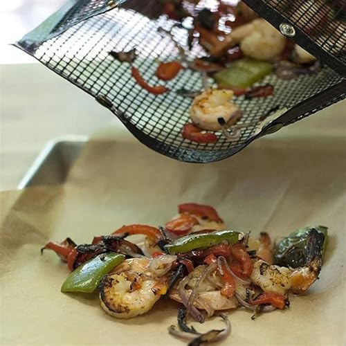 ATEUXOL Grill Mesh Reusable Non-stick BBQ Grill Mesh Bag Barbecue Baking Isolation Pad Outdoor Picnic Camping Kitchen Tools Barbeque Accessories(22x27cm Black) - Image 5