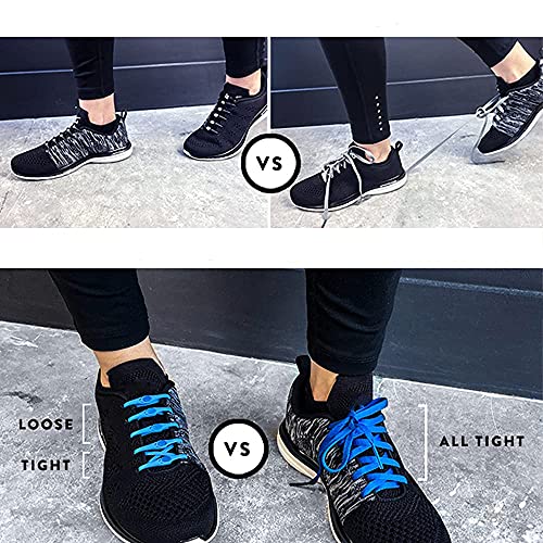 Lazy Elastic Shoelaces For Adults And Kids Sneakers Notie Shoe Laces 12Pcs (Black) #TOP2