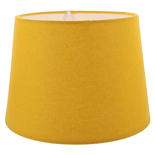 PRETYZOOM Zylinder-Lampenschirm Natürlicher Leinen-Lampenschirm E14 E27 Trommel-Lampenabdeckung Für Tisch Nachttisch Stehleuchte Heimdekoration Gelb