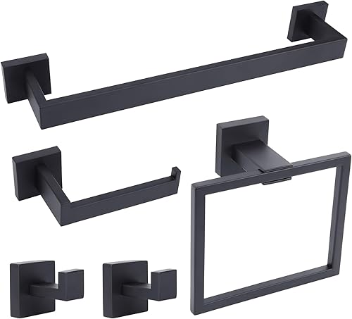 Miniatura 9 de Juego de accesorios de baño antiguos de 4 piezas de níquel cepillado, juego de toallero de 24 pulgadas con soporte de papel higiénico giratorio de