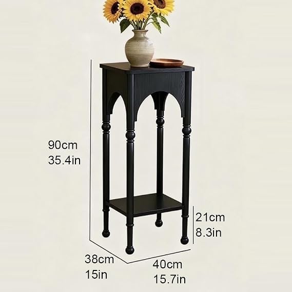 Narrow Console Tables, Solid Wood Hallway Accent, Modern Entryway Table For Living Room Front Door Office(Black)