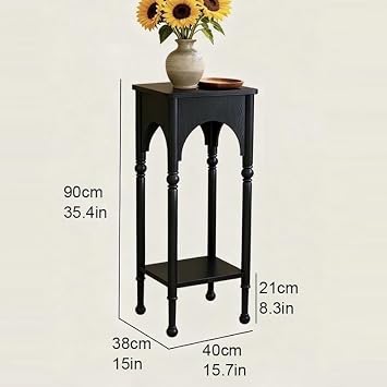Narrow Console Tables, Solid Wood Hallway Accent, Modern Entryway Table For Living Room Front Door Office(Black)
