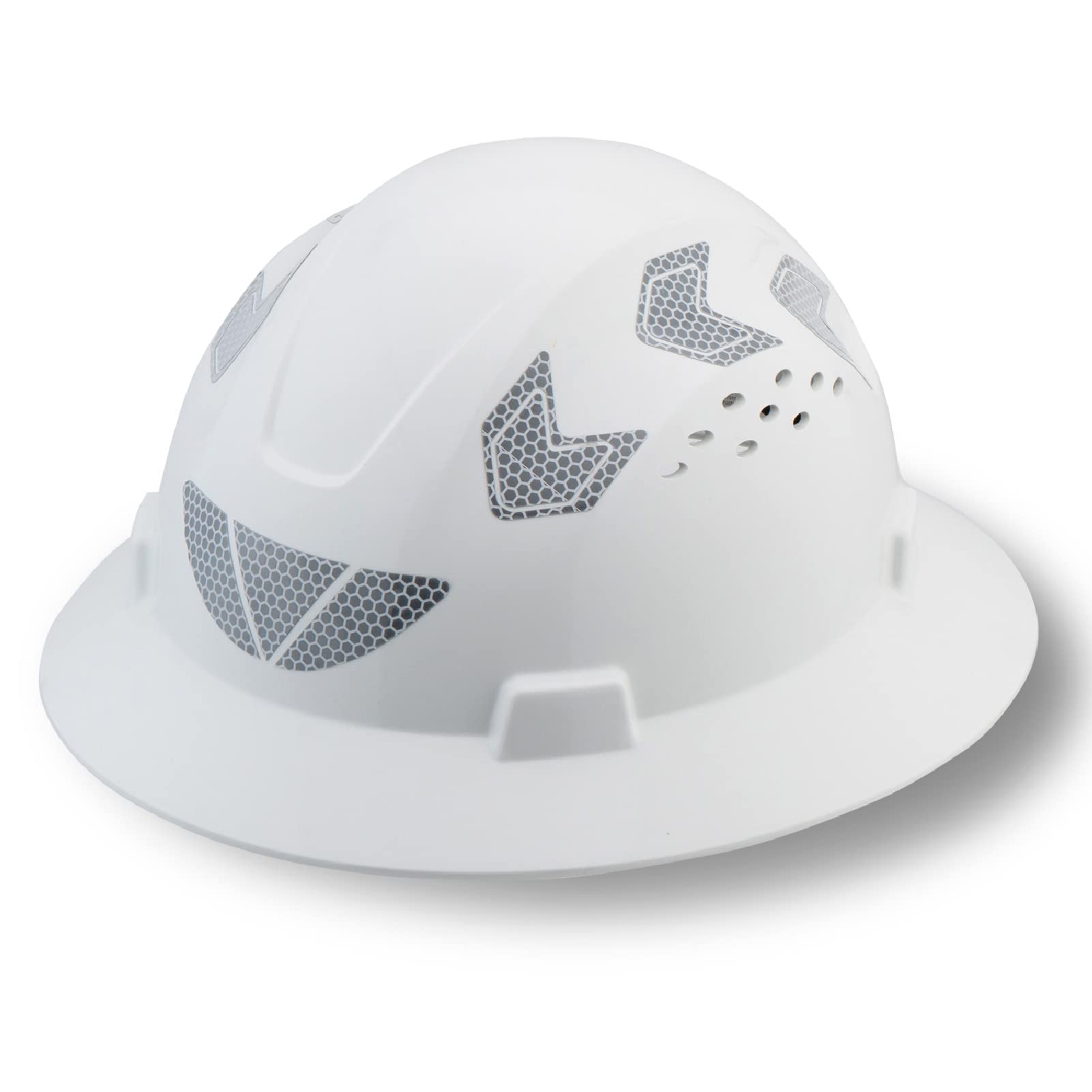 UNINOVA Full Brim Hard Hat Hardhats Men ANSI Approved OSHA Cascos De Construccion Vented Hard Hat Full Brim Safety Helmet for Construction(Full Brim White)