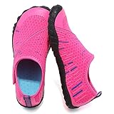 Boys & Girls Kids Water Shoes Lightweight Comfort Sole Easy Walking Athletic Slip on Aqua Sock(Toddler/Little Kid/Big Kid) Pink-33