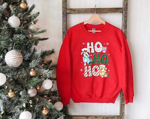 Blue Dog Christmas Sweatshirt for Adults3