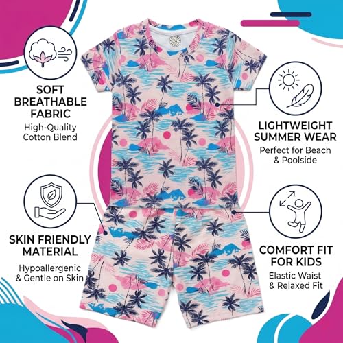 Image of Kids Dress for Boys | Round Printed Neck Half Sleeve T-shirt and Pant Clothing Set for Baby Boys