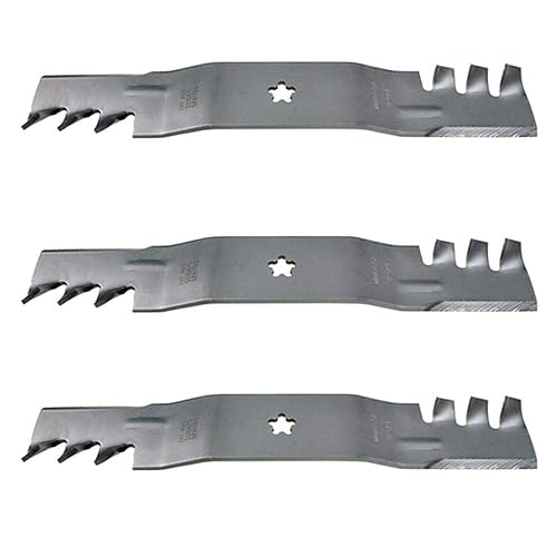 Miniatura 1 de (3) Cuchillas dentadas de mantillo 532 18 72-55 para Husqvarna 3 cuchillas para una cubierta de 54 pulgadas