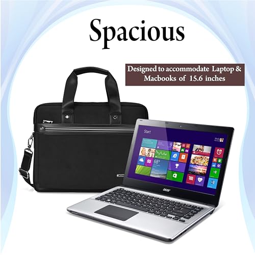 Image of Laptop Bag for Men Office Briefcase with Shoulder Strap, Multiple Compartments & Durable Handle