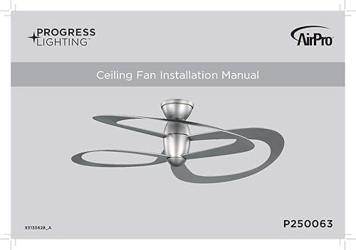 Miniatura 9 de Progress Lighting Willacy Collection Ventilador de techo contemporáneo de 3 aspas con motor CC de 48 pulgadas, color negro, 14.50 x 48.00 x 48.00