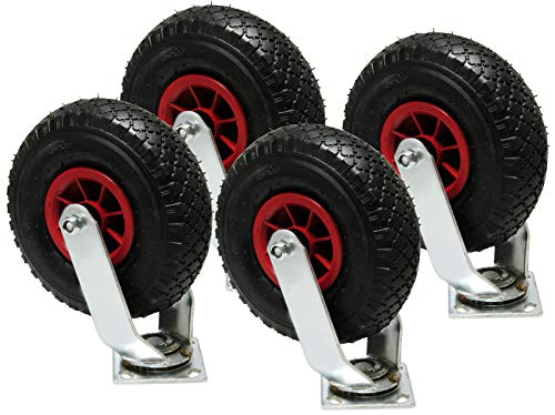 4 pcs rueda giratoria 260 mm x 85 mm plástico-llanta cojinete de agujas