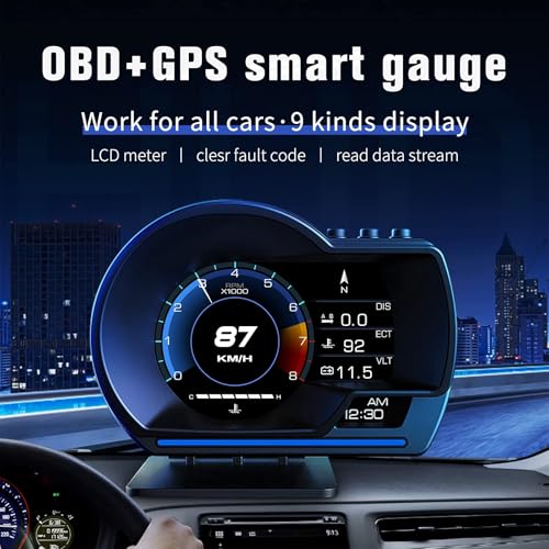 Dual System Car Head-Up Display, with GPS + OBD Two Modes, OBD Car Display, GPS Speedometer, Suitable for All Cars – Bild 3