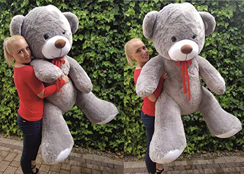Odolplusz Teddy | Größe XXXL | 190cm | Farbe Grau-Weiss | Allergiker geeignet | Teddybär Kuscheltier Stofftier Plüschbär… – Bild 6