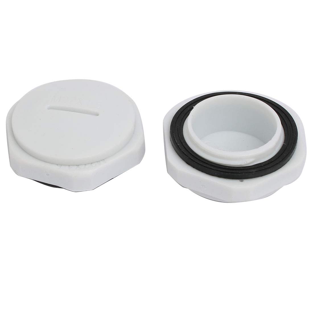 Aexit M27 Nylon Transmission Male Threaded Cable Gland Screw End Cap Cover Gray 10pcs