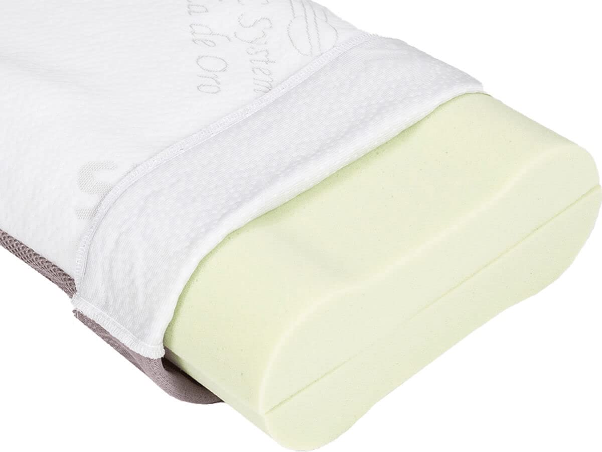 Ciberdescans Almohada Multitalla de Viscoelástica Soja desenfundable. Múltiples Alturas (70 cm)