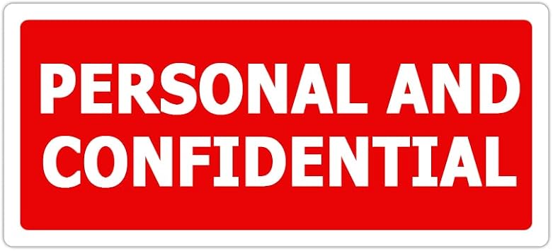 Personal and Confidential Stickers,Self Adhesive File Labels for Office Business,500 Pcs Per Pack