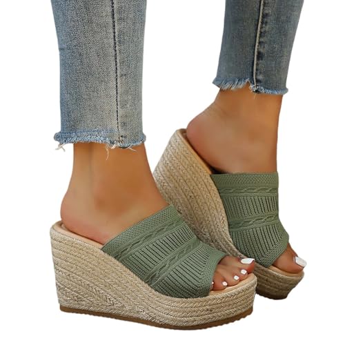 Sandales à plateforme bohème avec languettes tissées confortables et légères