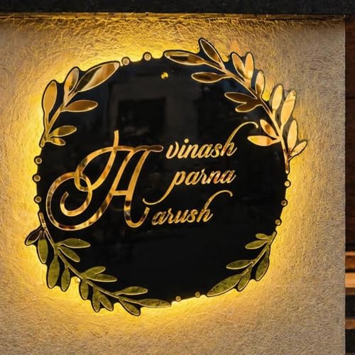 Image of DON'T JUDGE ME Home Entrance Name Plate, 16 Inches, Round Shape | Gold and Black, Acrylic Signage