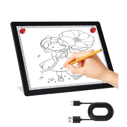 Mesa de luz A4,Mesa de dibujo portátil de brillo ajustable,Tablet para dibujar,A4 LED mesa de para pintura de diamantes y dibujo detatuajes,Block dibujo A4,Visión protectora