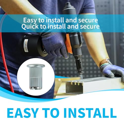 60 Stk M5 Nietmuttern Sortiment Set aus Edelstahl, Blindnietmuttern mit Senkkopf und Flachkopf, Gewindenieten für Robuste Verbindungen, inklusive Aufbewahrungsbox für Vielseitige Anwendungen