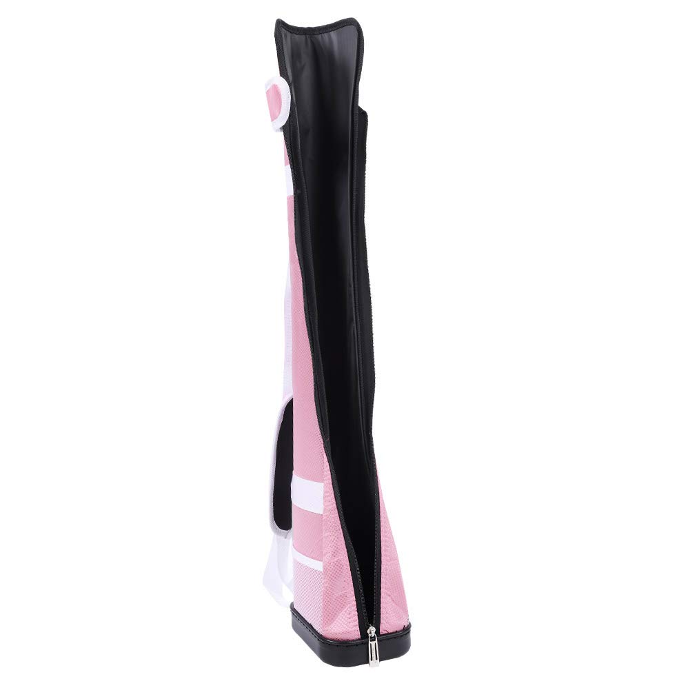 Kavolet Bolsa de almacenamiento portátil de nailon con parte inferior resistente al desgaste para 1-3 clubes, bolsillo con cremallera y correa, ideal para práctica y entrenamiento con diseño