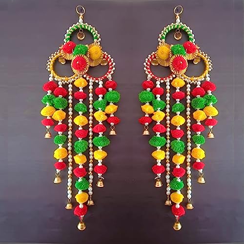Handcrafted Chudi Pom Pom Style Wall Door Temple Hanging (WH-01) ...