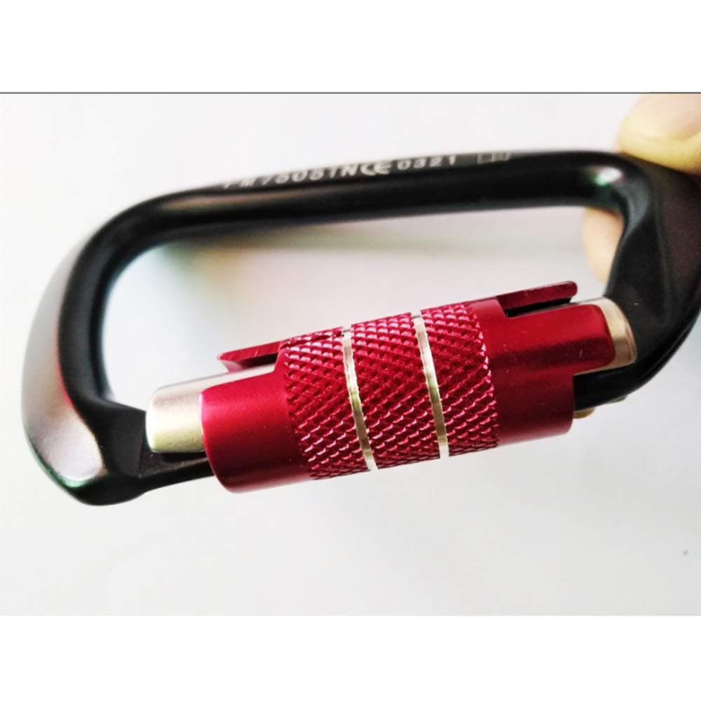 Moschettone Grande, Gancio a Clip 2 Pezzi moschettone Automatico Grande, moschettone Grande Ultraleggero in Alluminio a Clip 26kn, Super Resistente (Nero, 112x73 mm)