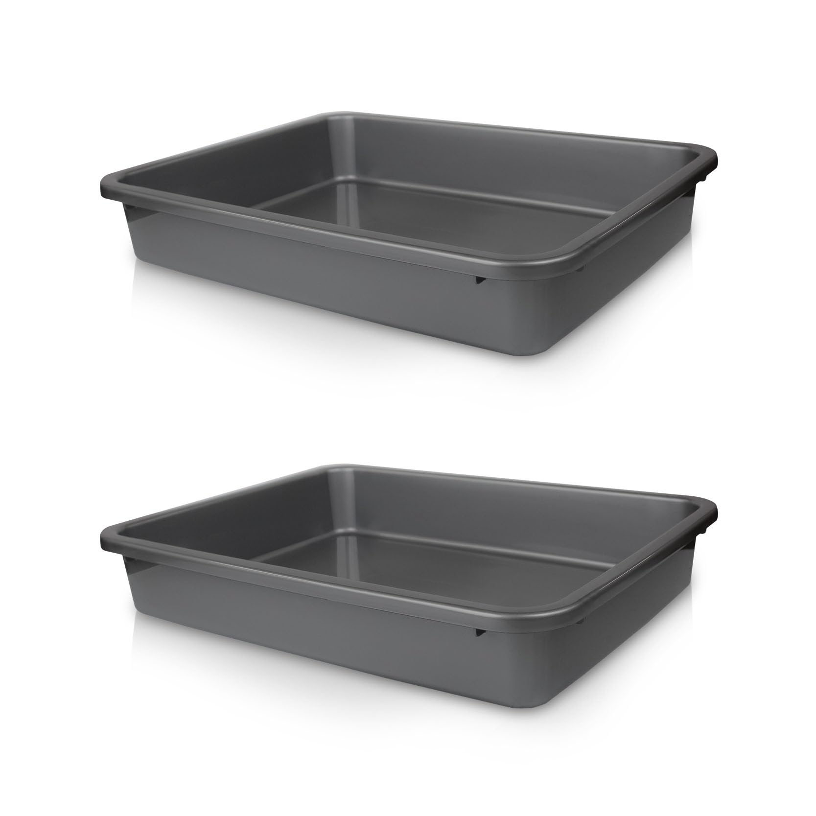 Seama Office Tray Arcader - 3, Set of 2, Grey, Desk Organizer | Portable Document Tray | File & Accessory Holder | Easy Carry Stationary Tray for Home & Office | Multi-Purpose Stationery Holder