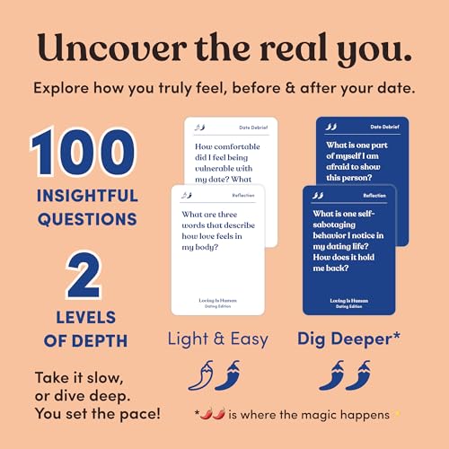 Loving is Human (Dating Edition) | 140 Conversation Cards to Help Deepen Romantic Relationships | Self-Reflections on Dating, Love & Early Relationships | Dating Card Game for 1+ Players - Image 5