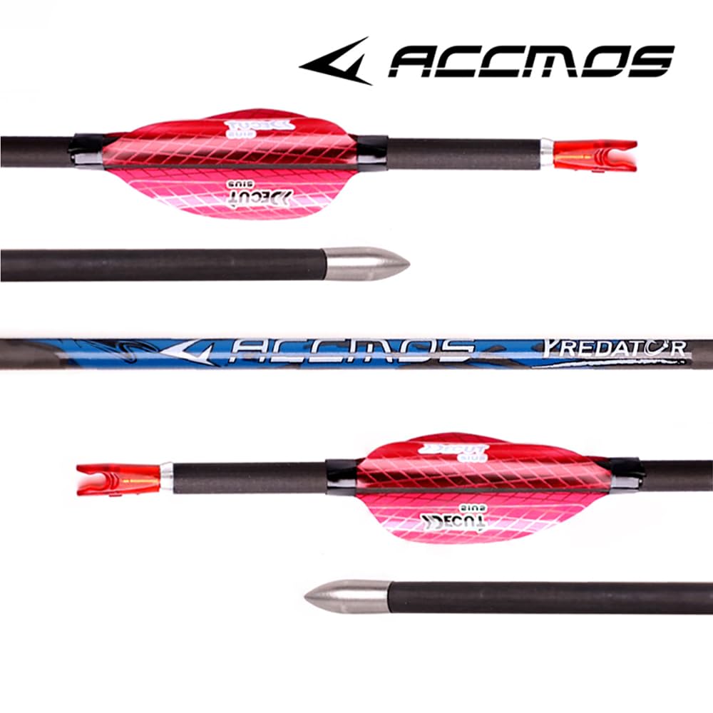 12 pz Caza Práctica Flecha ID 4.2mm Pluma en Espiral Flecha,Eje Flechas de Carbono Puro, para Arco Compuesto Arco Recurvo Tiro con Arco