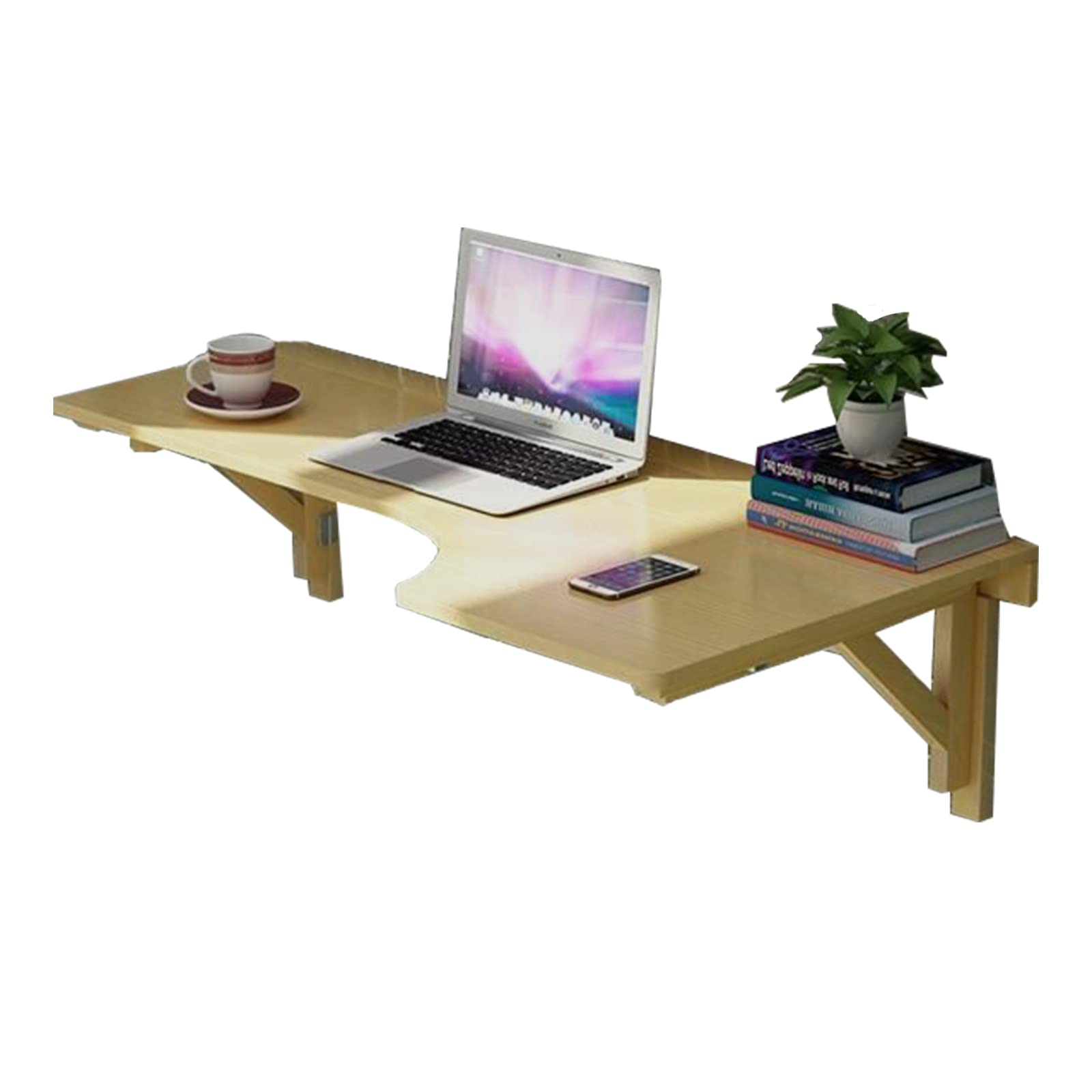 Bureau pliable flottant avec rabat gain de place pour ordinateur portable